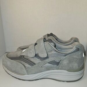 SAS JV Mesh Gray Suede Walking Shoes Men 12 W Hook Loop Made USA